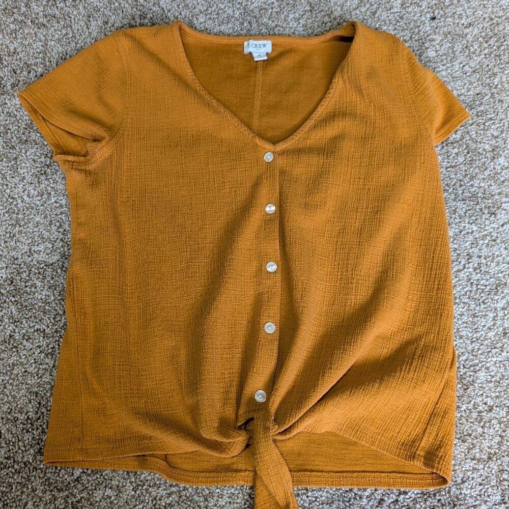 J Crew Front Tie Shirt